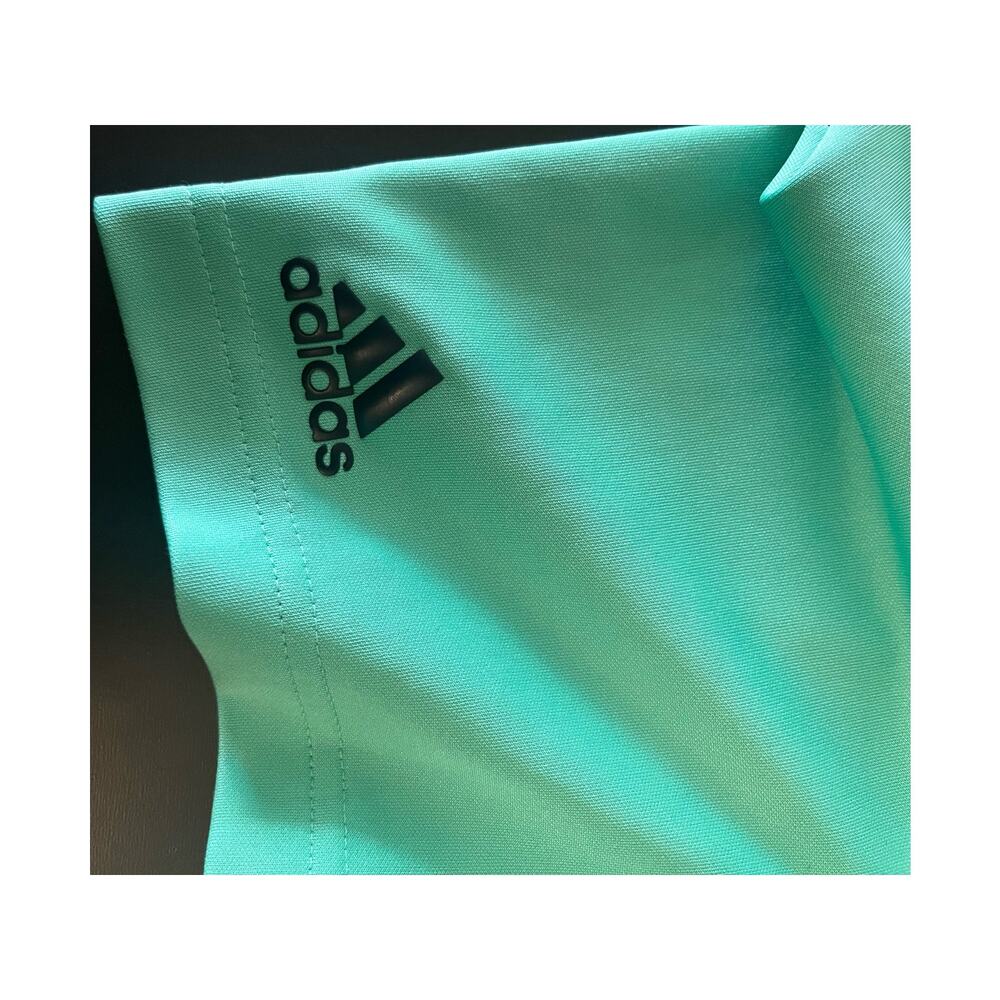Adidas Men's Golf Polo green striped athleisure sportwear casual size large - Picture 7 of 8